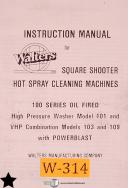  Walters 100 Series, Oil Fired Spray Cleaning Machines Manual 1981