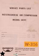  Wabco 3AVC, Wetinghouse Air Compressor Parts Manual 1966