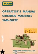 Yam-Yam GU27, Grinding Machines Operations Wiring and Parts Manual-GU27-01