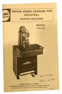 Sunnen MBB-1660 Honing Parts Repair Manual