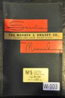  Warner & Swasey No. 5 Lathe Service/Instruction Manual (Year 1960)